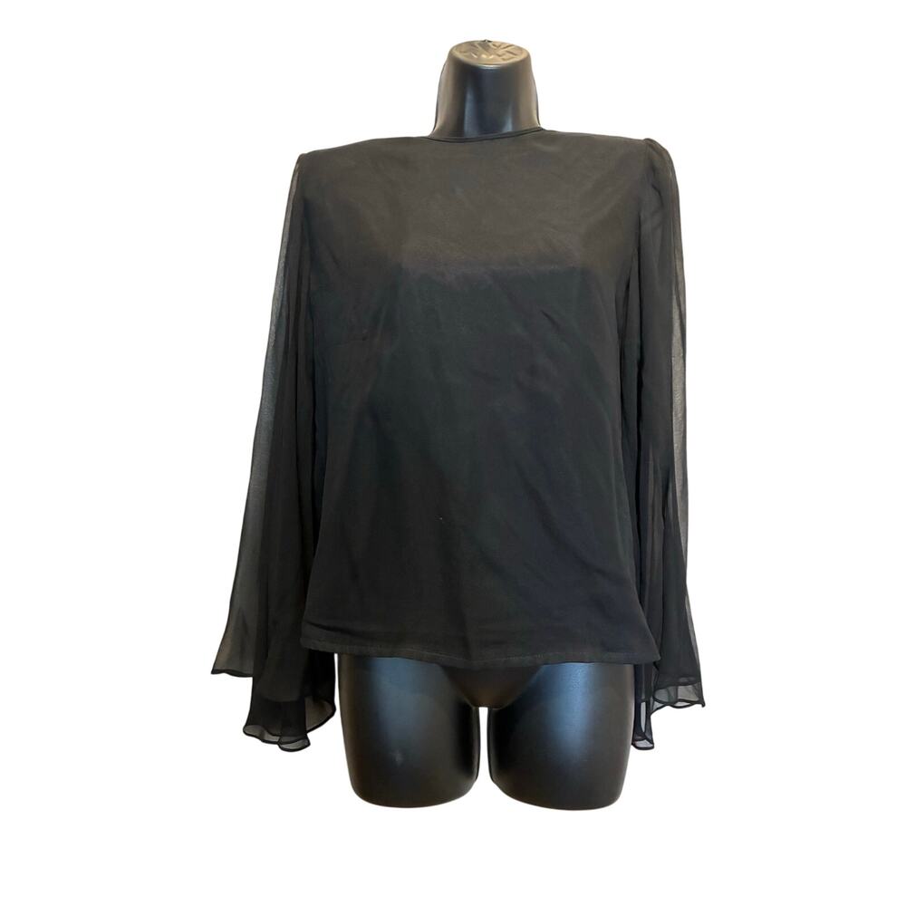 Diane Freis Vintage Black Silk Blouse Lined Medium? Witchy Whimsigoth